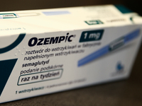 Ozempic manufactured by Novo Nordisk packaging is seen in this illustration photo taken in a pharmacy in Krakow, Poland on December 7, 2023....