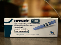 Ozempic manufactured by Novo Nordisk packaging is seen in this illustration photo taken in a pharmacy in Krakow, Poland on December 7, 2023....