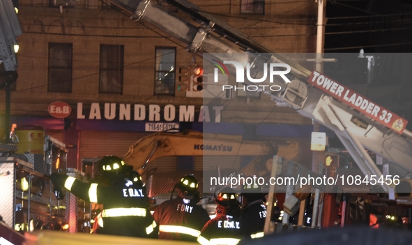 A building is collapsing at 1915 Billingsley Terrace in the Bronx, New York, USA, on December 11, 2023. Several injuries are being reported,...