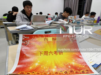 Candidates are preparing for the 2024 national postgraduate entrance exam at Hebei University of Engineering in Handan, North China's Hebei...