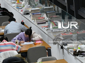 Candidates are preparing for the 2024 national postgraduate entrance exam at Hebei University of Engineering in Handan, North China's Hebei...