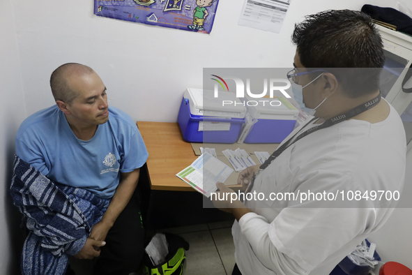 Medical personnel at the Geriatric Dentistry Clinic in the Iztapalapa mayor's office, Mexico City, are receiving patients for the applicatio...