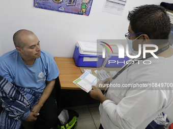 Medical personnel at the Geriatric Dentistry Clinic in the Iztapalapa mayor's office, Mexico City, are receiving patients for the applicatio...