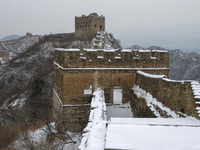 The Jinshanling Great Wall is covered in snow in Luanping County, Chengde, China, on December 14, 2023. (