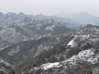 The Jinshanling Great Wall is covered in snow in Luanping County, Chengde, China, on December 14, 2023. (