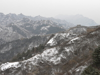 The Jinshanling Great Wall is covered in snow in Luanping County, Chengde, China, on December 14, 2023. (