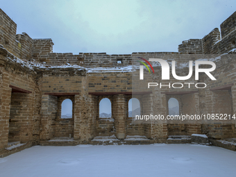 The Jinshanling Great Wall is covered in snow in Luanping County, Chengde, China, on December 14, 2023. (