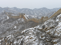 The Jinshanling Great Wall is covered in snow in Luanping County, Chengde, China, on December 14, 2023. (