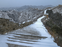 The Jinshanling Great Wall is covered in snow in Luanping County, Chengde, China, on December 14, 2023. (