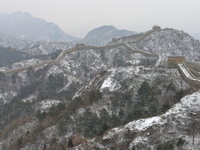 The Jinshanling Great Wall is covered in snow in Luanping County, Chengde, China, on December 14, 2023. (