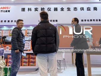 Visitors are attending the first Jiangsu (Suzhou) Educational Equipment Exhibition in Suzhou, Jiangsu Province, China, on December 15, 2023....