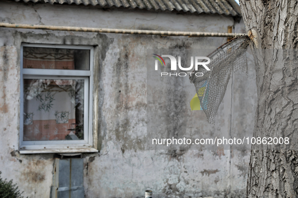 Aftermath of Russian shelling is being seen in a residential area in Odesa Region, southern Ukraine, on December 17, 2023. 