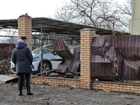 Aftermath of Russian shelling is being seen in a residential area in Odesa Region, southern Ukraine, on December 17, 2023. (