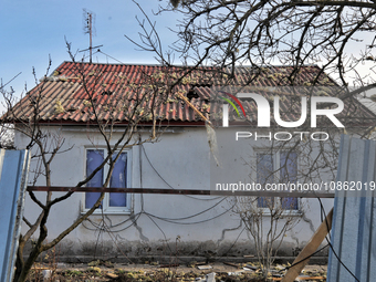 A house is being damaged by Russian shelling in the Odesa Region, southern Ukraine, on December 17, 2023. No use in Russia. No use in Belaru...