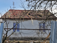 A house is being damaged by Russian shelling in the Odesa Region, southern Ukraine, on December 17, 2023. No use in Russia. No use in Belaru...