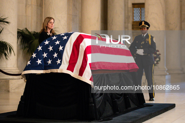 A Supreme Court Police honor guard and a former clerk of Retired Associate Justice Sandra Day O’Connor, the first woman to serve on the Supr...