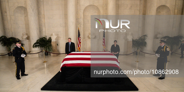 Retired Associate Justice Sandra Day O’Connor, the first woman to serve on the Supreme Court, lies in repose  on the Lincoln Catafalque in t...