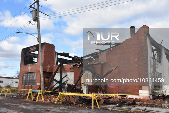 Authorities are investigating a large fire that is destroying a church at the intersection of West 3rd Street and Parker Street in Chester,...