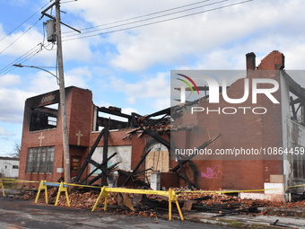 Authorities are investigating a large fire that is destroying a church at the intersection of West 3rd Street and Parker Street in Chester,...