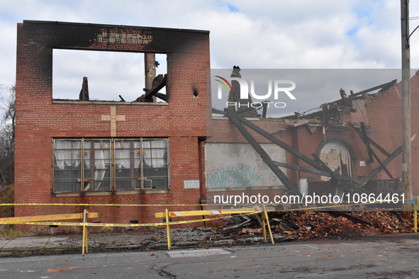 Authorities are investigating a large fire that is destroying a church at the intersection of West 3rd Street and Parker Street in Chester,...