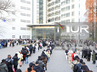 Candidates are preparing for the 2024 national postgraduate entrance examination at the test center of Nanjing Forestry University in Nanjin...