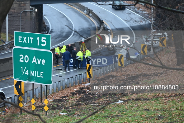 Four people are being reported killed and one person is in stable condition following a crash on the Cross Island Parkway in Queens, New Yor...