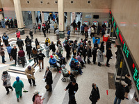 Many patients are waiting in the outpatient hall of a hospital in Shanghai, China, on January 11, 2024. (