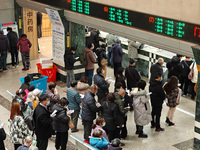 Many patients are waiting in the outpatient hall of a hospital in Shanghai, China, on January 11, 2024. (