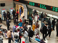 Many patients are waiting in the outpatient hall of a hospital in Shanghai, China, on January 11, 2024. (