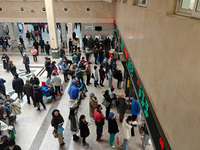 Many patients are waiting in the outpatient hall of a hospital in Shanghai, China, on January 11, 2024. (