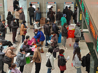 Many patients are waiting in the outpatient hall of a hospital in Shanghai, China, on January 11, 2024. (