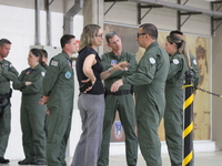 Military police are moving in the hangar of the air group in Sao Paulo, Brazil, on January 12, 2024, after finding the helicopter that went...