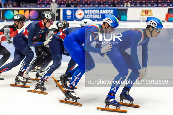 Traecy Niall, Luca Spechenhauser, and Lorenzo Previtali are competing in the 5000m relay men's event on the third day of the European Short...