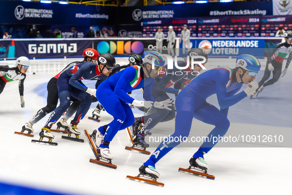 Peter Riches, Theo Collins, Mattia Antonioli, and Thomas Nadalini are competing in the 5000m relay men's event on the third day of the Europ...