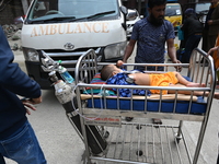 A baby is receiving treatment for pneumonia inside Dhaka Child Hospital during the winter season in Dhaka, Bangladesh, on January 15, 2024....