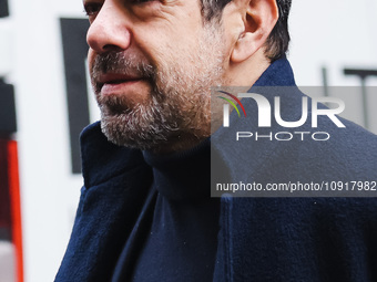 Pierfrancesco Favino is seen during the Milan Fashion Week Menswear Fall/Winter 2024/2025 on January 16, 2024 in Milan, Italy (