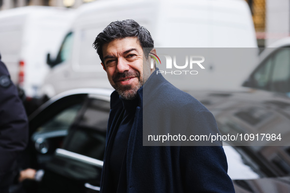 Pierfrancesco Favino is seen during the Milan Fashion Week Menswear Fall/Winter 2024/2025 on January 16, 2024 in Milan, Italy 