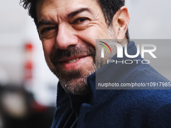 Pierfrancesco Favino is seen during the Milan Fashion Week Menswear Fall/Winter 2024/2025 on January 16, 2024 in Milan, Italy (