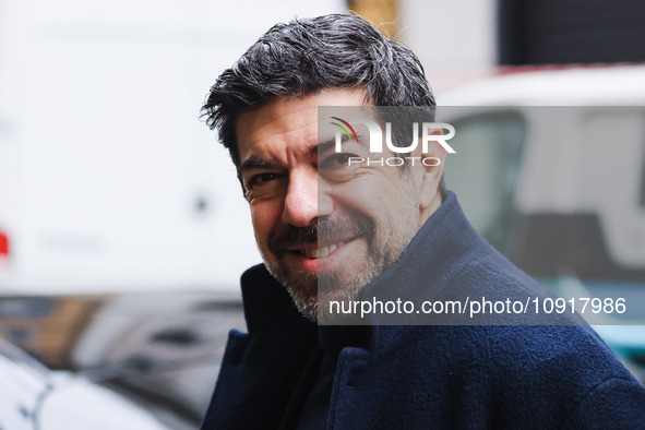 Pierfrancesco Favino is seen during the Milan Fashion Week Menswear Fall/Winter 2024/2025 on January 16, 2024 in Milan, Italy 