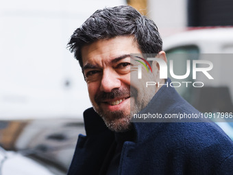 Pierfrancesco Favino is seen during the Milan Fashion Week Menswear Fall/Winter 2024/2025 on January 16, 2024 in Milan, Italy (