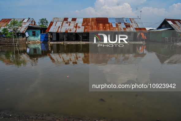 The Sicanang leprosy settlement in Medan, North Sumatra Province, Indonesia, is being impacted by tidal floods on July 3, 2012. The World He...