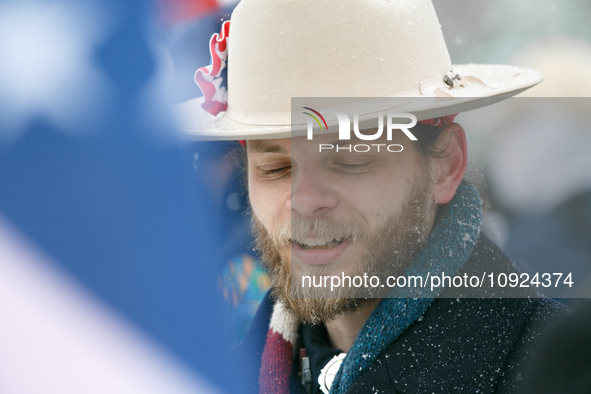 Thomas Rousseau, founder of American white nationalist and neo-fascist hate group Patriot Front, appears at the 51st annual March For Life i...