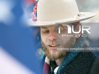 Thomas Rousseau, founder of American white nationalist and neo-fascist hate group Patriot Front, appears at the 51st annual March For Life i...