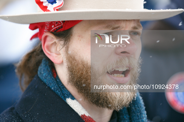 Thomas Rousseau, founder of American white nationalist and neo-fascist hate group Patriot Front, appears at the 51st annual March For Life i...