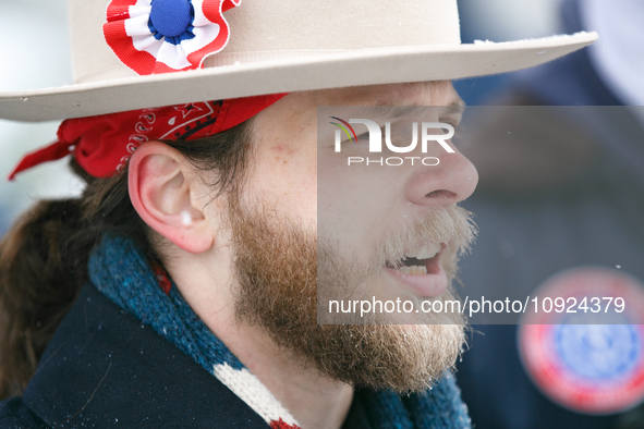 Thomas Rousseau, founder of American white nationalist and neo-fascist hate group Patriot Front, appears at the 51st annual March For Life i...