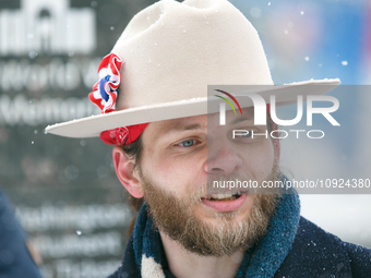 Thomas Rousseau, founder of American white nationalist and neo-fascist hate group Patriot Front, appears at the 51st annual March For Life i...