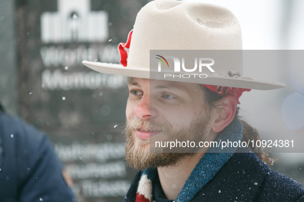 Thomas Rousseau, founder of American white nationalist and neo-fascist hate group Patriot Front, appears at the 51st annual March For Life i...