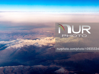 An Arial view on Zagros mountains in Iraq, January 5, 2024 (