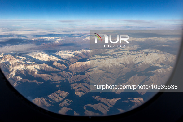 An Arial view on Zagros mountains in Iraq, January 5, 2024 