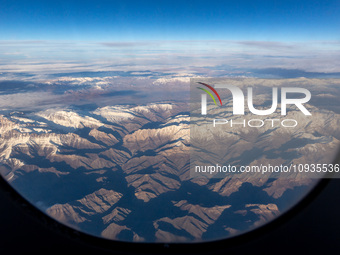 An Arial view on Zagros mountains in Iraq, January 5, 2024 (